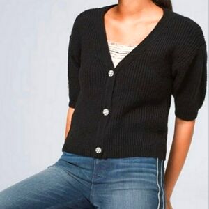 NWT WhiteHouse Black Market WHBM Black Cardigan Sz L
